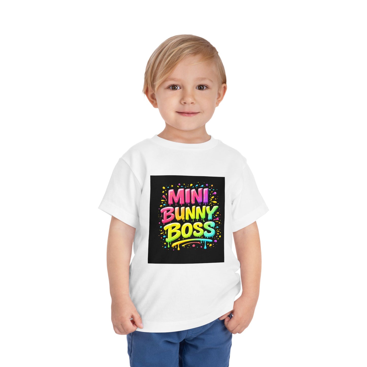 Mini Bunny Boss Toddler Tee — Colorful Kid Easter Shirt