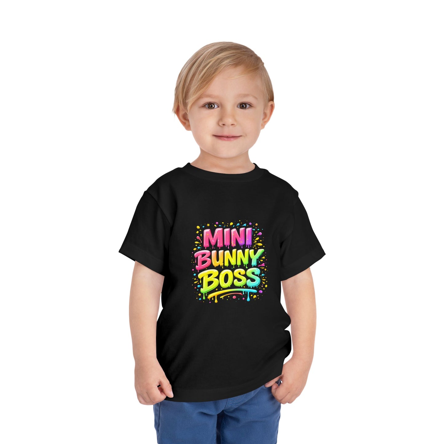 Mini Bunny Boss Toddler Tee — Colorful Kid Easter Shirt
