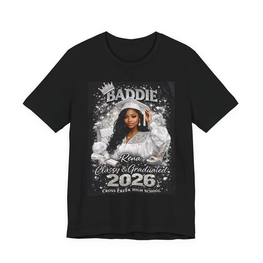 2026 'Baddie' Graduation Tee — Personalized Class of 2026 Senior Shirt