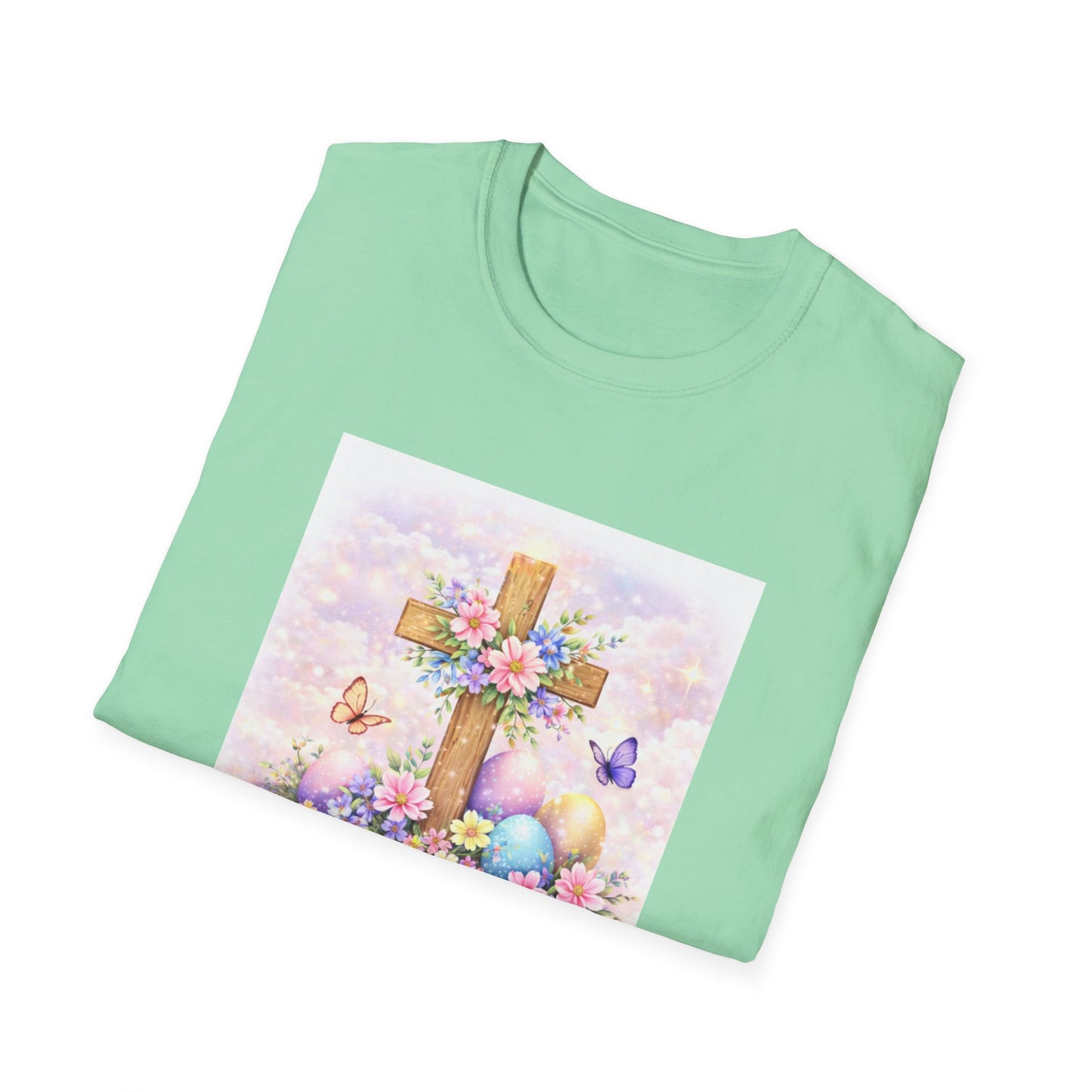 Blessed & Bloomin cross floral Easter T-Shirt | Christian spring design