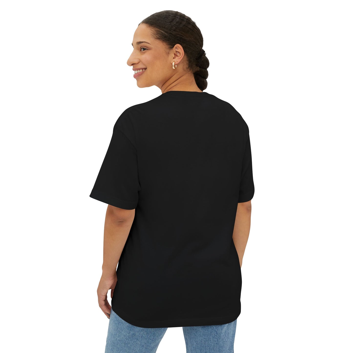Easter Bunny Glam Tee — Black Woman Easter Egg Art Oversized T-Shirt